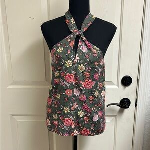 Loft sleevless halter top top Size XS Flowing from a modern twist., Floral, NWT